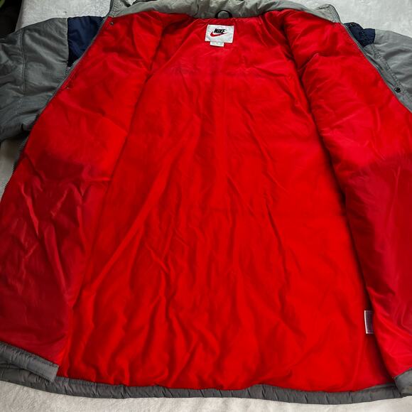 Nike vintage Puffer Coat Jacket 90’s gray Blue men’s size XXL - Picture 6 of 16